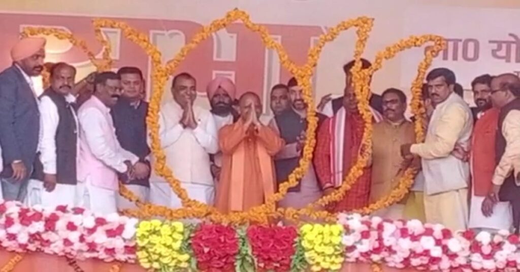 CM Yogi holds public meeting for Rampur assembly by-election