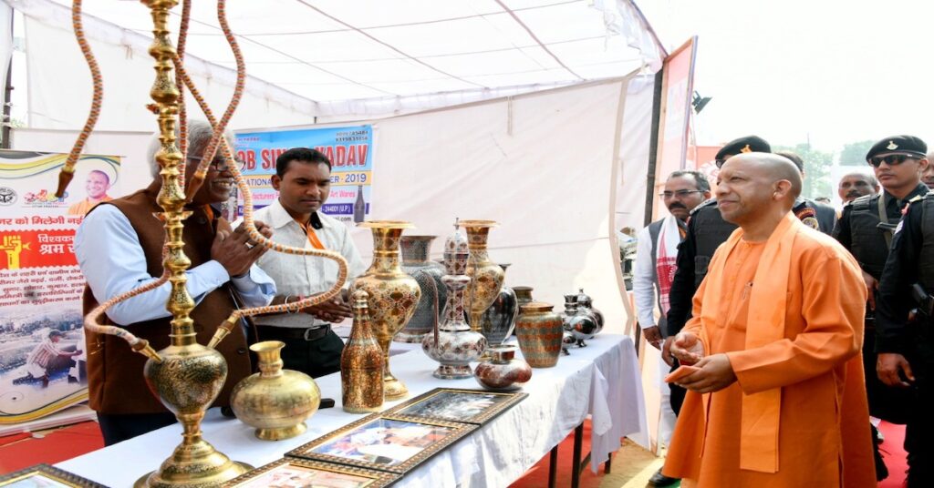 Chief Minister Yogi Adityanath in Moradabad exhibition