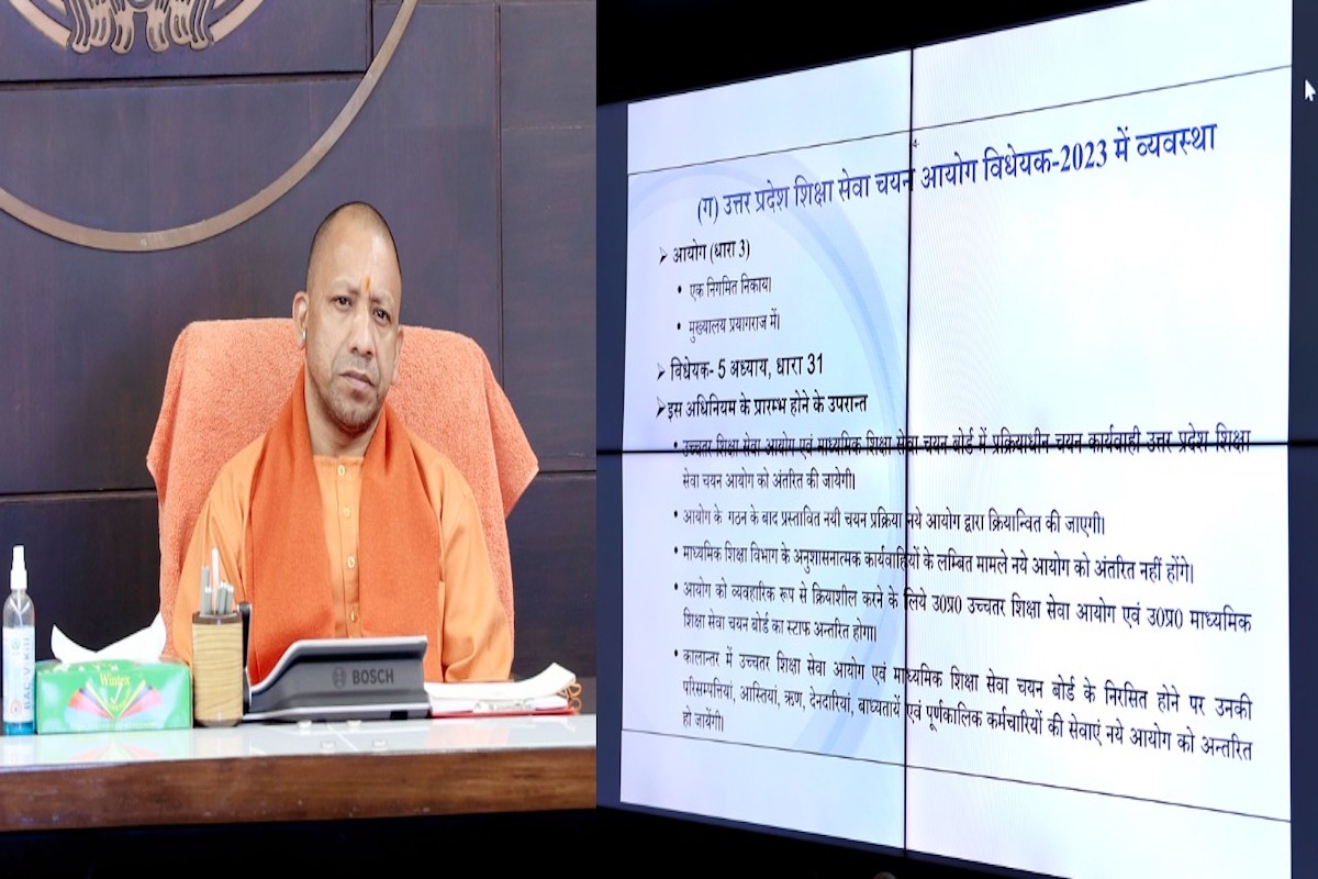 cm Yogi during meeting on the occasion of presentation regarding formation of Education Commission