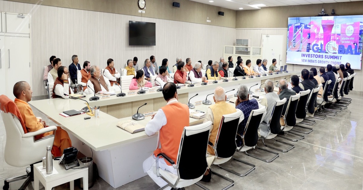 Chief Minister Yogi Adityanath holding a cabinet meeting at his official residence on Tuesday